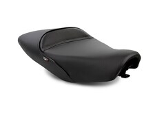 Sargent's Motorcycle Cafe Racer-style Seat for the Next-Gen Ducati Scrambler in sporty black.